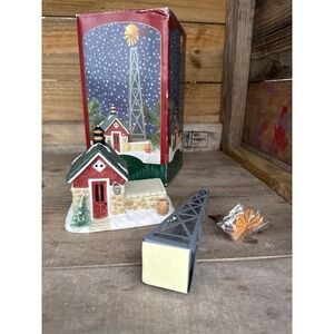 Christmas Valley 1993 Farm Windmill & Pump House Lighted Christmas Village *READ
